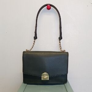 Kate SpadeElegant Green Structured Leather Shoulder Bag